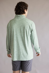 1897 Legends Striped Quarter Zip Pullover for Men in Green