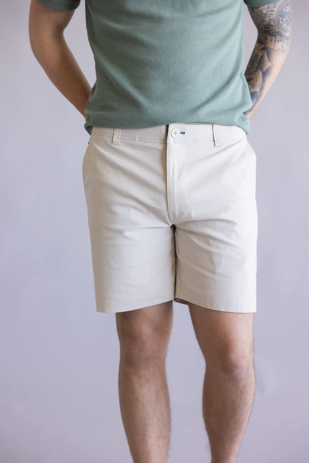 1897 Original Stretch Cotton Shorts for Men in Pelican