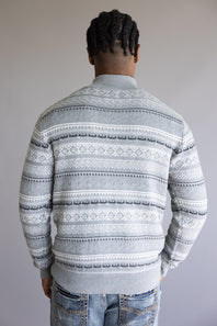 1897 Original Fisherman Quarter Zip Mock Neck Sweater for Men in Grey