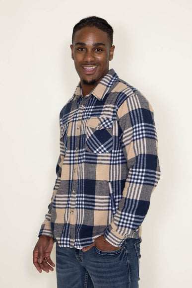 1897 Original Flannel Shacket for Men in Blue/Tan