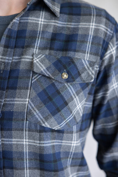 1897 Original Plaid Flannel Shirt for Men in Navy