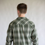 1897 Original Plaid Flannel Shirt for Men in Olive Green