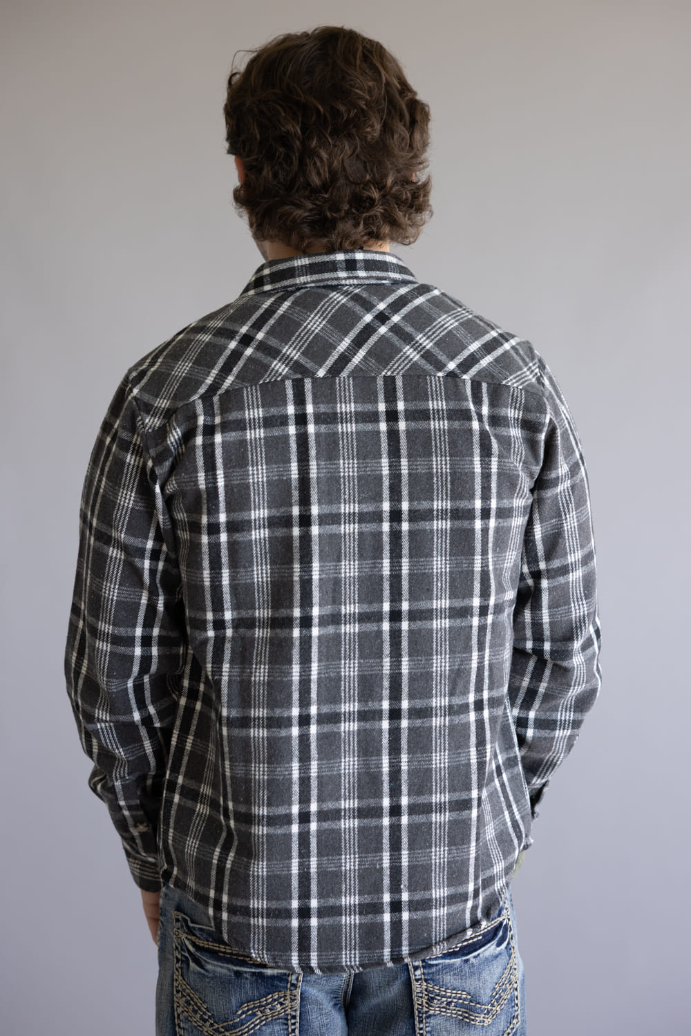 1897 Original Plaid Shacket for Men in Charcoal