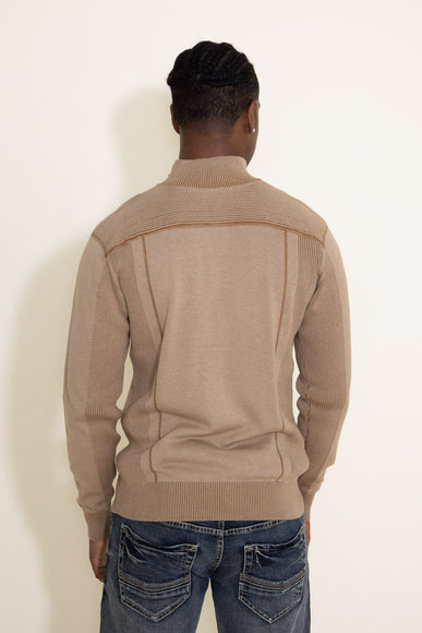 1897 Original 1/4 Zip Mock Neck Sweater for Men in Brown
