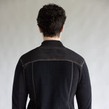 1897 Original 1/4 Zip Mock Neck Sweater for Men in Black/Latte