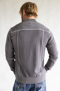 1897 Original 1/4 Zip Mock Neck Sweater for Men in Grey
