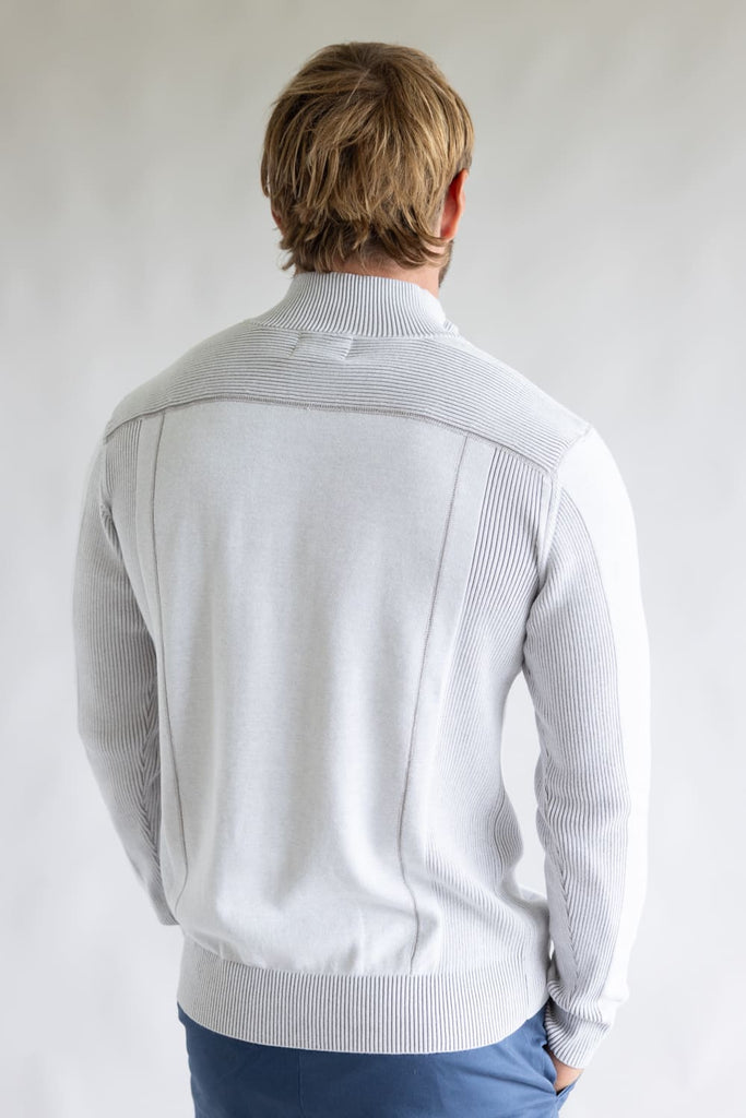 1897 Original 1/4 Zip Mock Neck Sweater for Men in White