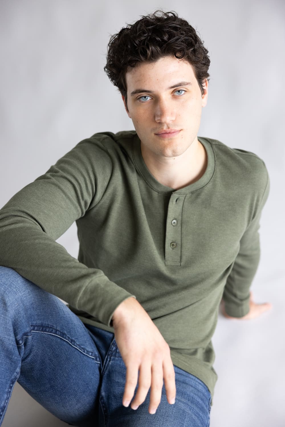 1897 Original Solid Henley Thermal Long Sleeve Shirt for Men in Green