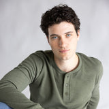 1897 Original Solid Henley Thermal Long Sleeve Shirt for Men in Green