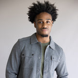 1897 Original Solid Knit Shacket for Men in Charcoal