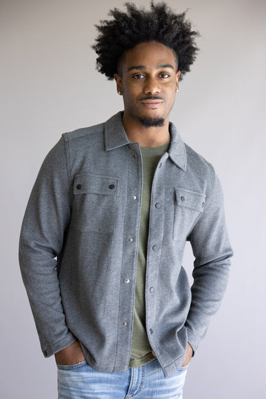 1897 Original Solid Knit Shacket for Men in Charcoal