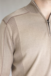 1897 Original 1/4 Zip Mock Neck Sweater for Men in Brown