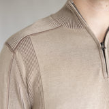 1897 Original 1/4 Zip Mock Neck Sweater for Men in Brown