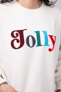 1897 Active Jolly Color Patch Fleece Sweatshirt for Women in Beige