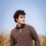 1897 Original ¼ Mock Neck Button Sweater for Men in Brown