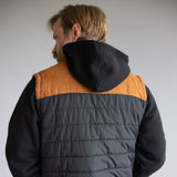 Puffer Vest Knit Hood Jacket for Men in Black
