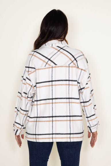 Plaid Shacket for Women in Cream/Black Plaid