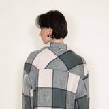 Plaid Shacket for Women in Cream/Sage