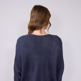 Shaker Stitch Cardigan for Women in Indigo