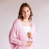 Shaker Stitch Cardigan for Women in Pink