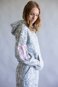 Simply Southern Alice Bow Camo Hoodie for Women in White