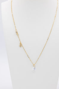 Custom Moon Stone Charm Necklace in Gold