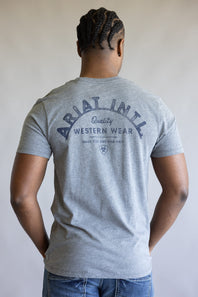Ariat Iron Ranch T-Shirt for Men in Graphite Heather 