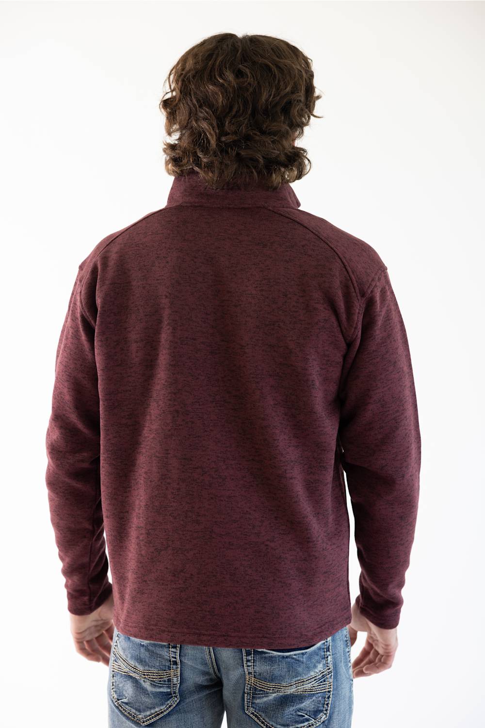 Ariat Caldwell 1/4 Zip Sweater for Men in Red Mahogany | 10079456-RED MAHOGANY