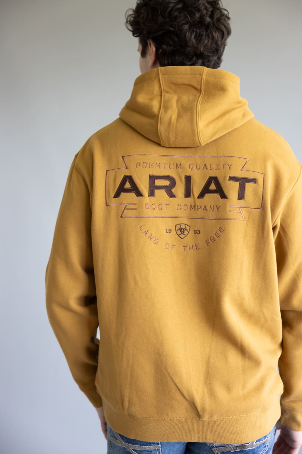 Ariat Embroidered Southwest Buckle Hoodie for Men in Brown
