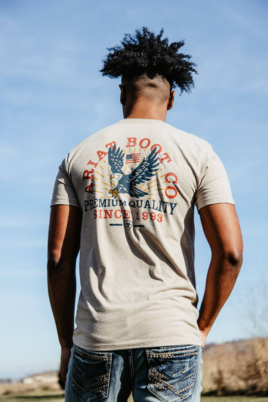 Ariat Flying Eagle T-Shirt for Men in Heather Oatmeal 