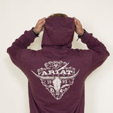 Ariat Logo Arrowhead Hoodie for Men in Berry Purple