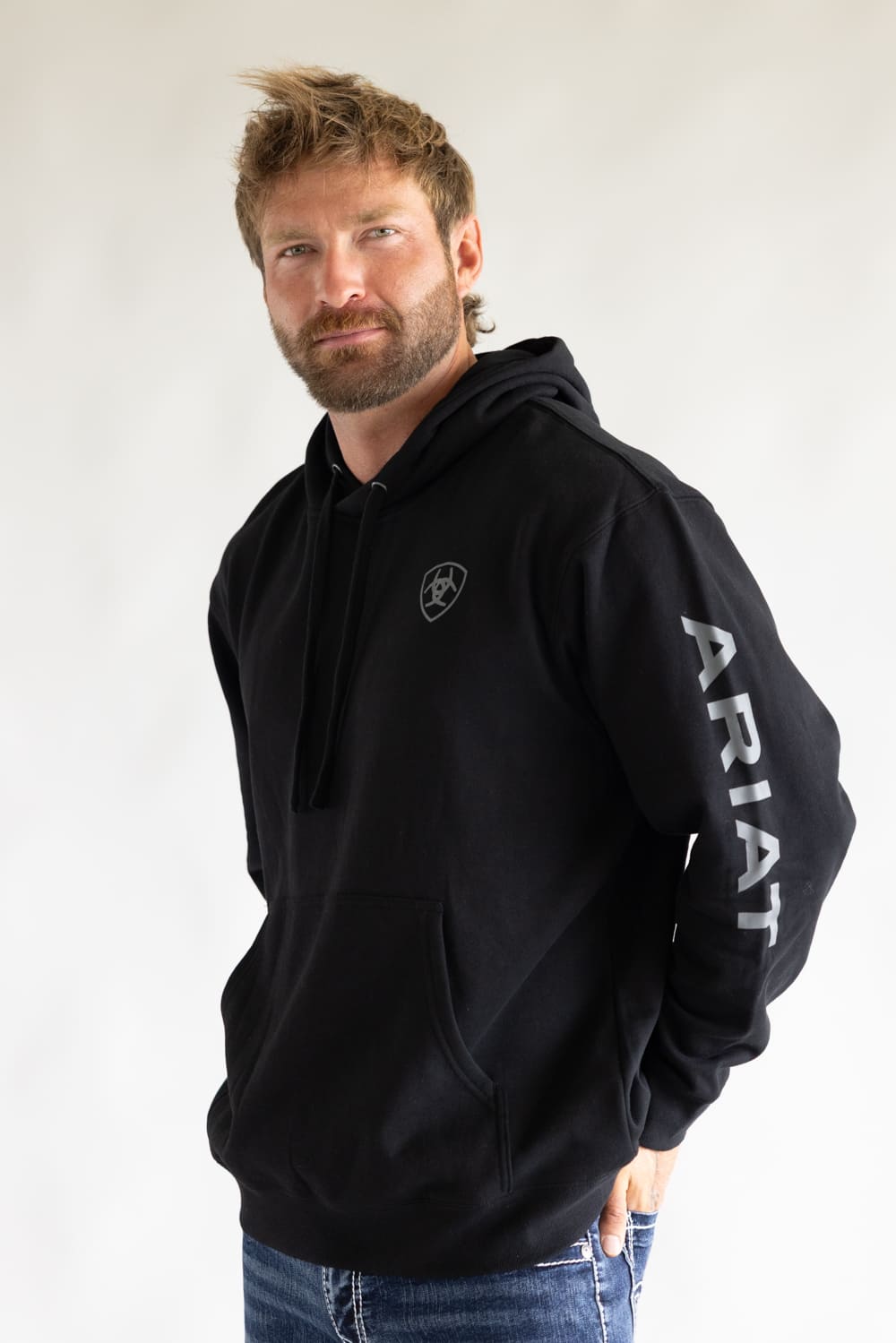 Ariat Logo Hoodie for Men in Black