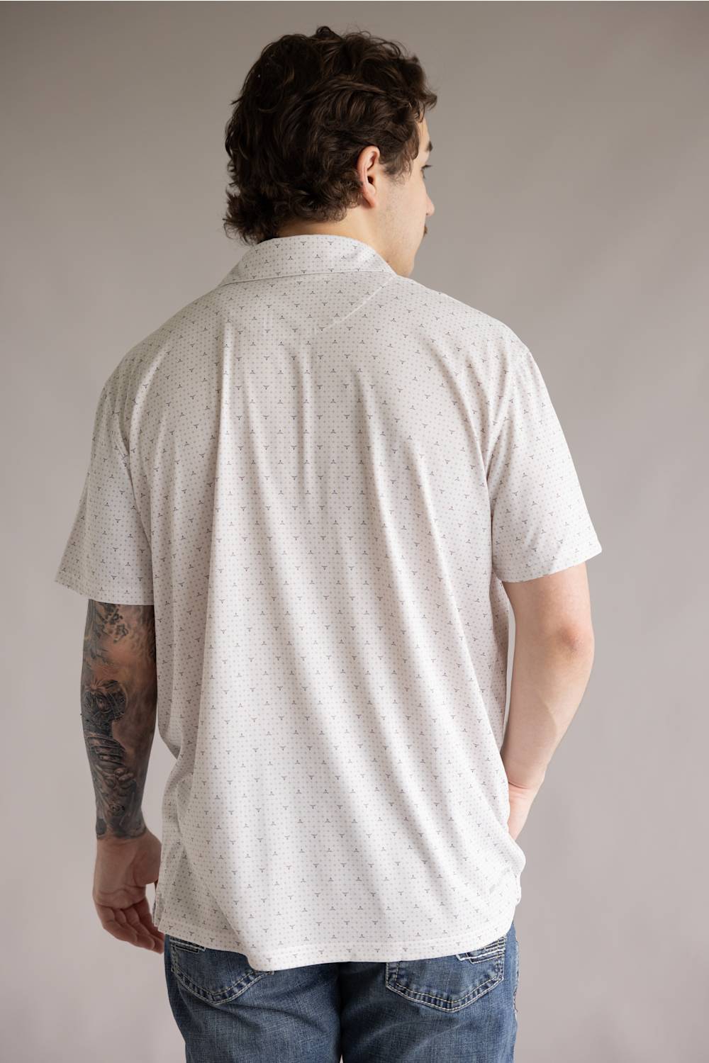 Ariat Tek Printed Polo Shirt for Men in White
