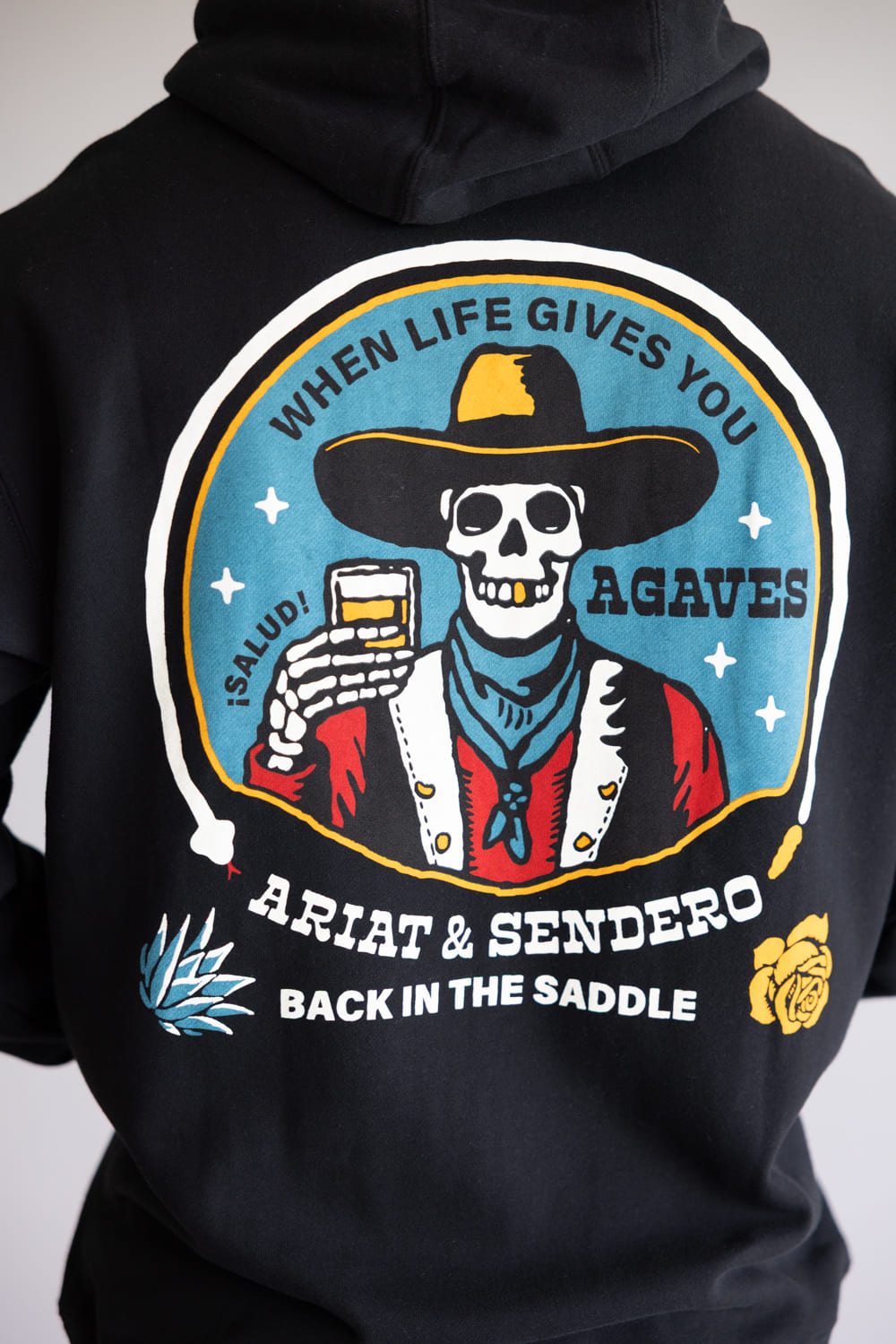 Ariat x Sendero Senor Agave Horses Hoodie for Men in Black