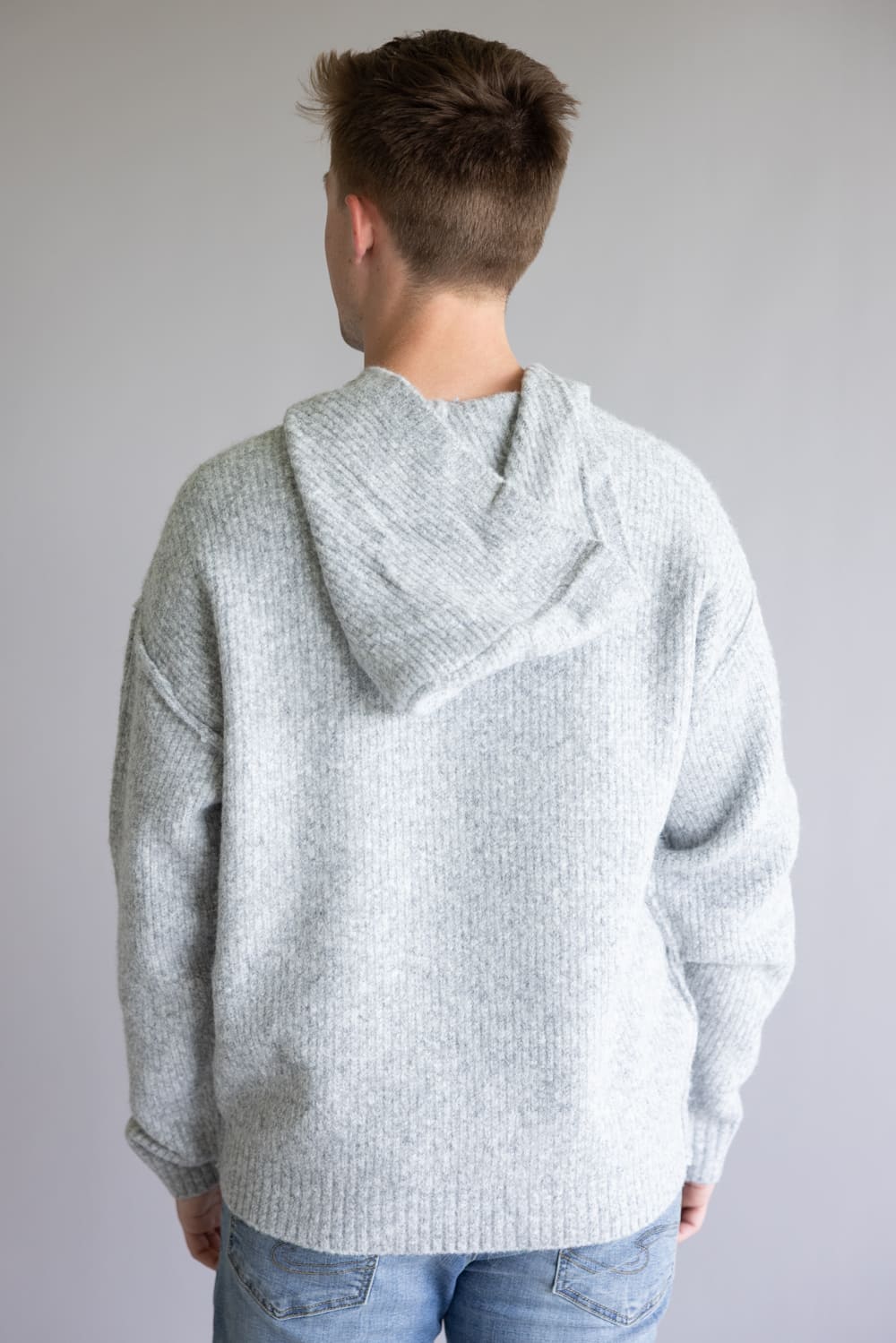 Avery Hooded Sweater for Men in Heather Gray