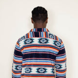 Aztec Polar Fleece Shacket for Men in Navy