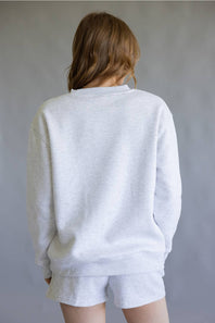 Michigan Gingham Crewneck for Women in Gray/Blue