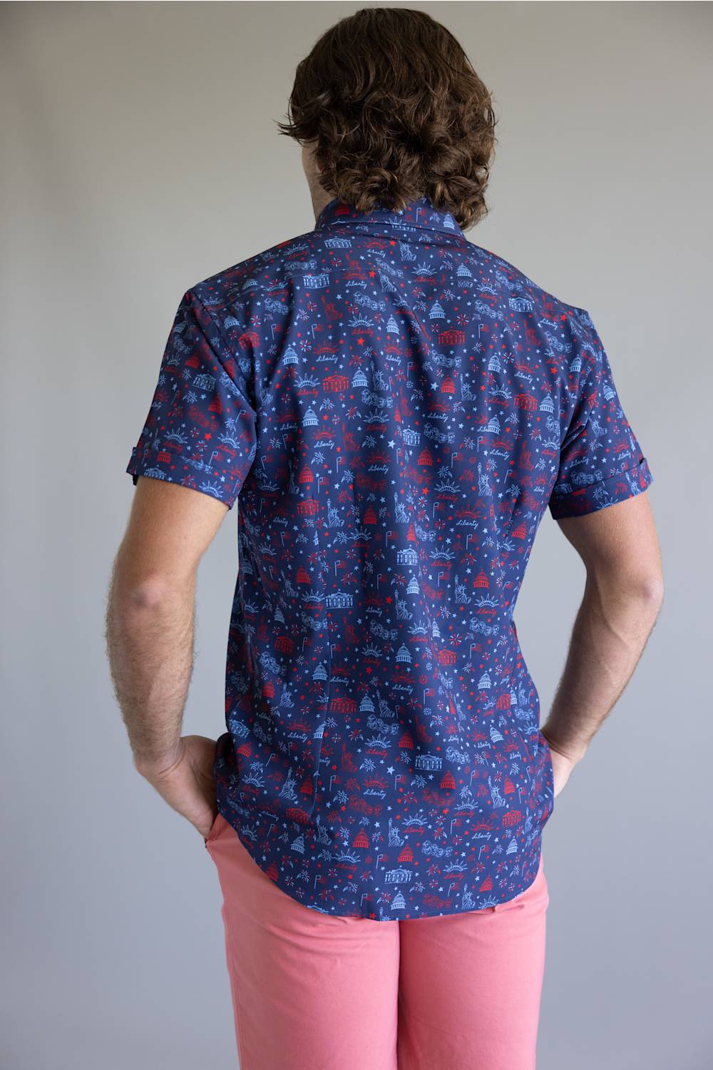 Lady Liberty Button Down for Men in Navy | BB428-NAVY