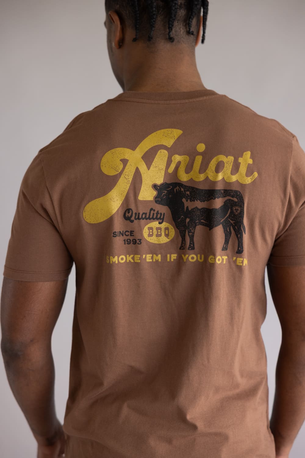 Ariat BBQ Smoke T-Shirt for Men in Soft Silt