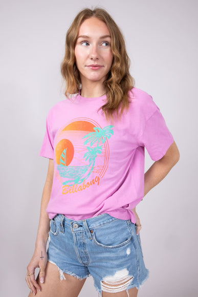 Billabong Bright New Day Graphic T-Shirt for Women in Bright Rose