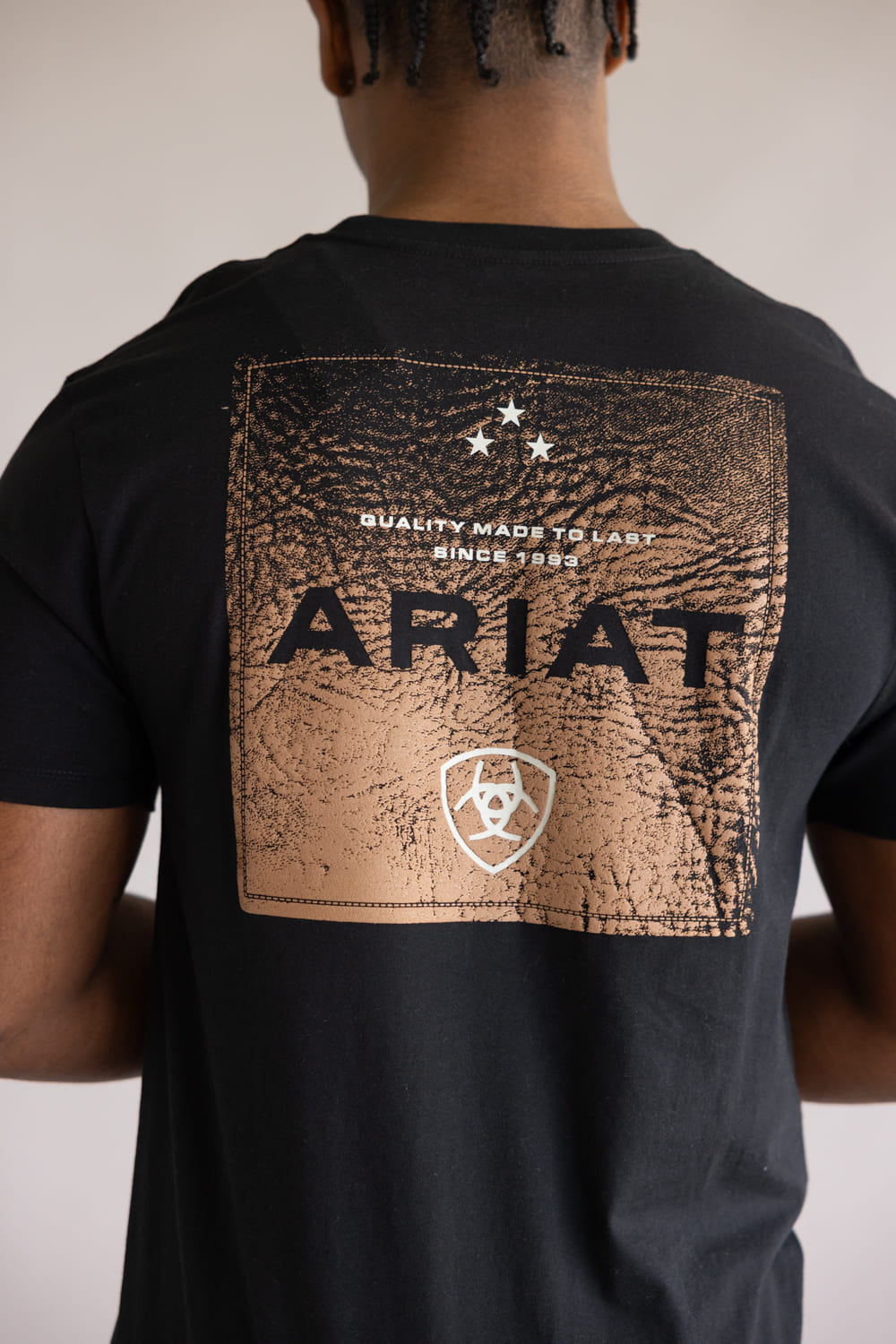 Ariat Boot Leather Patch T-Shirt for Men in Black