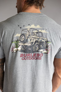 Burlebo Off Road Bronco T-Shirt for Men in Dark Heather Grey 