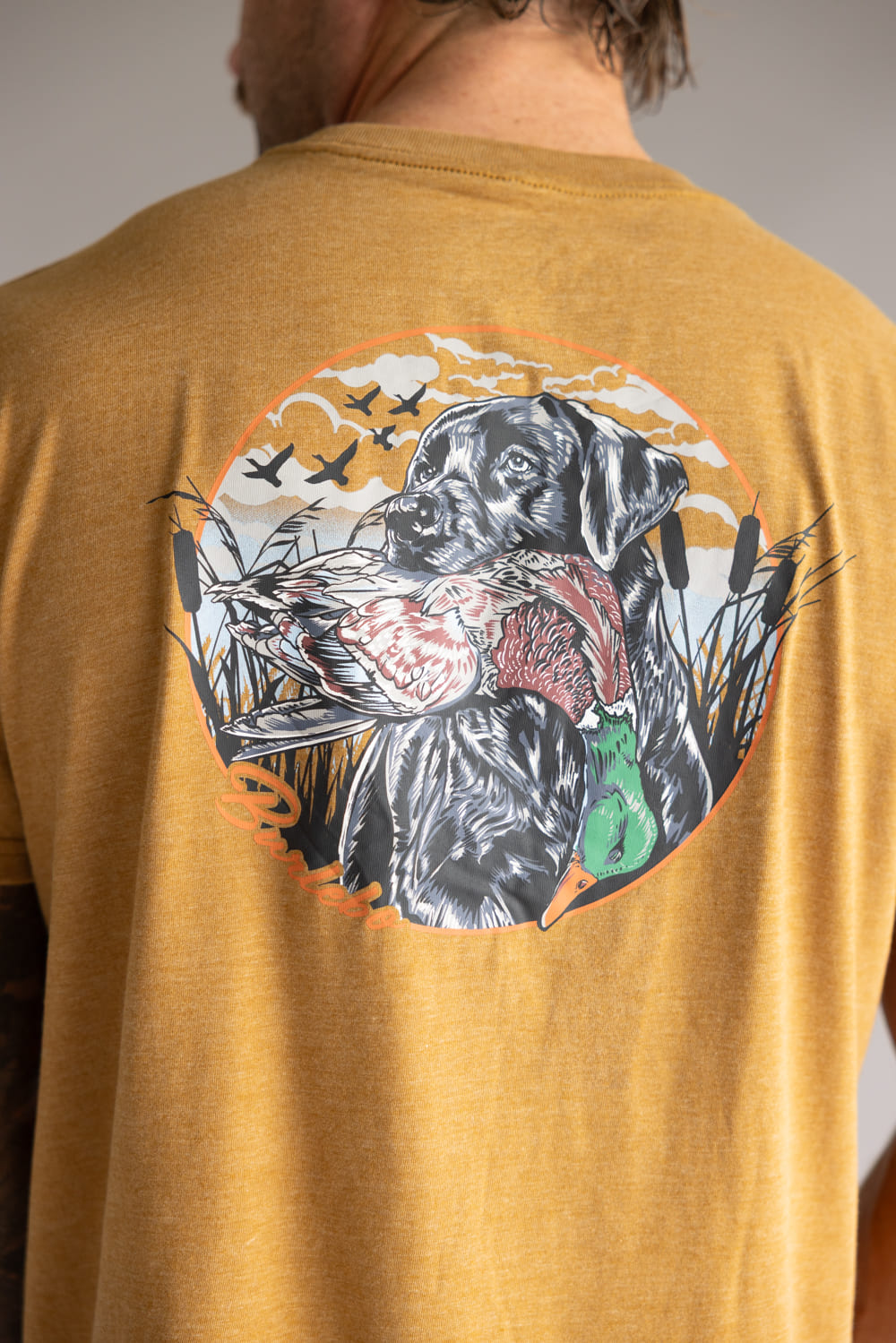 Burlebo Duck and Dog T-Shirt for Men in Light Brown 
