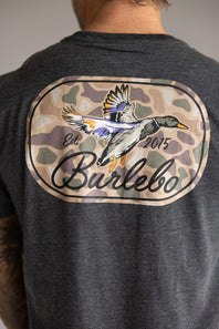 Burlebo Ducks Flying InT-Shirt for Men in Heather Black