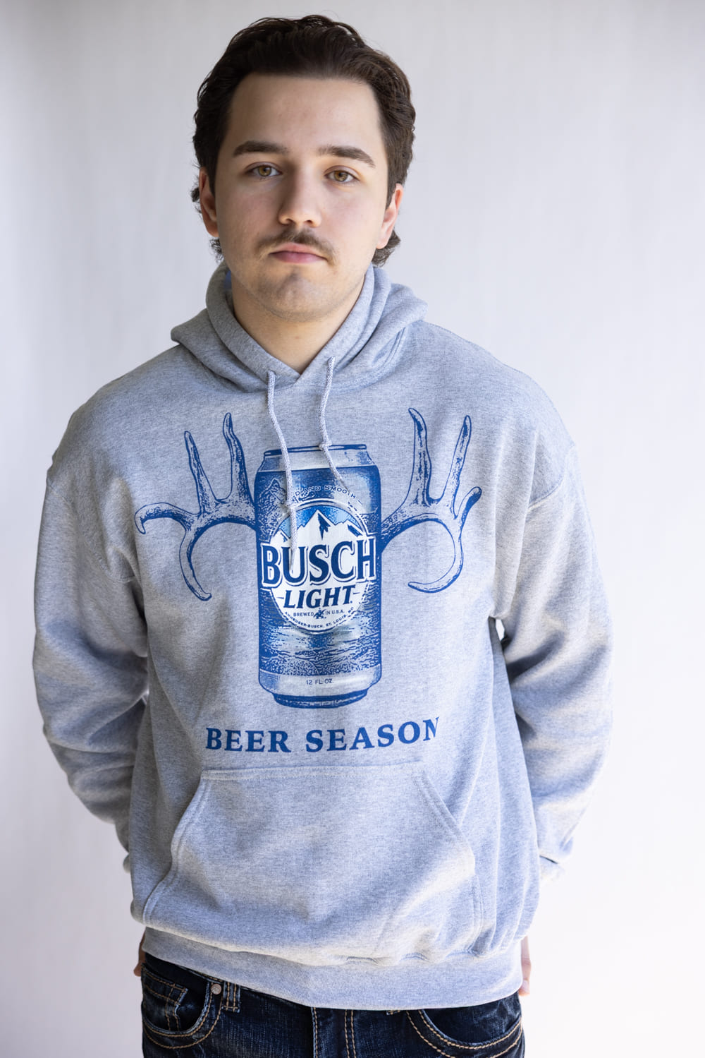 Busch Beer Season Graphic Sweatshirt for Men in Heather Grey
