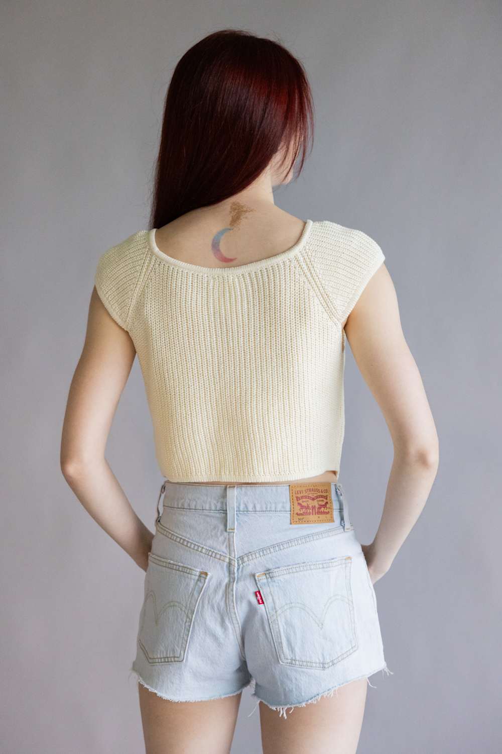 Crochet Tie Front Knit Top for Women in Cream | BWJ1212-CREAM – Glik's