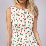 Bailey Rose Strawberry Printed Mini Dress for Women in Cream