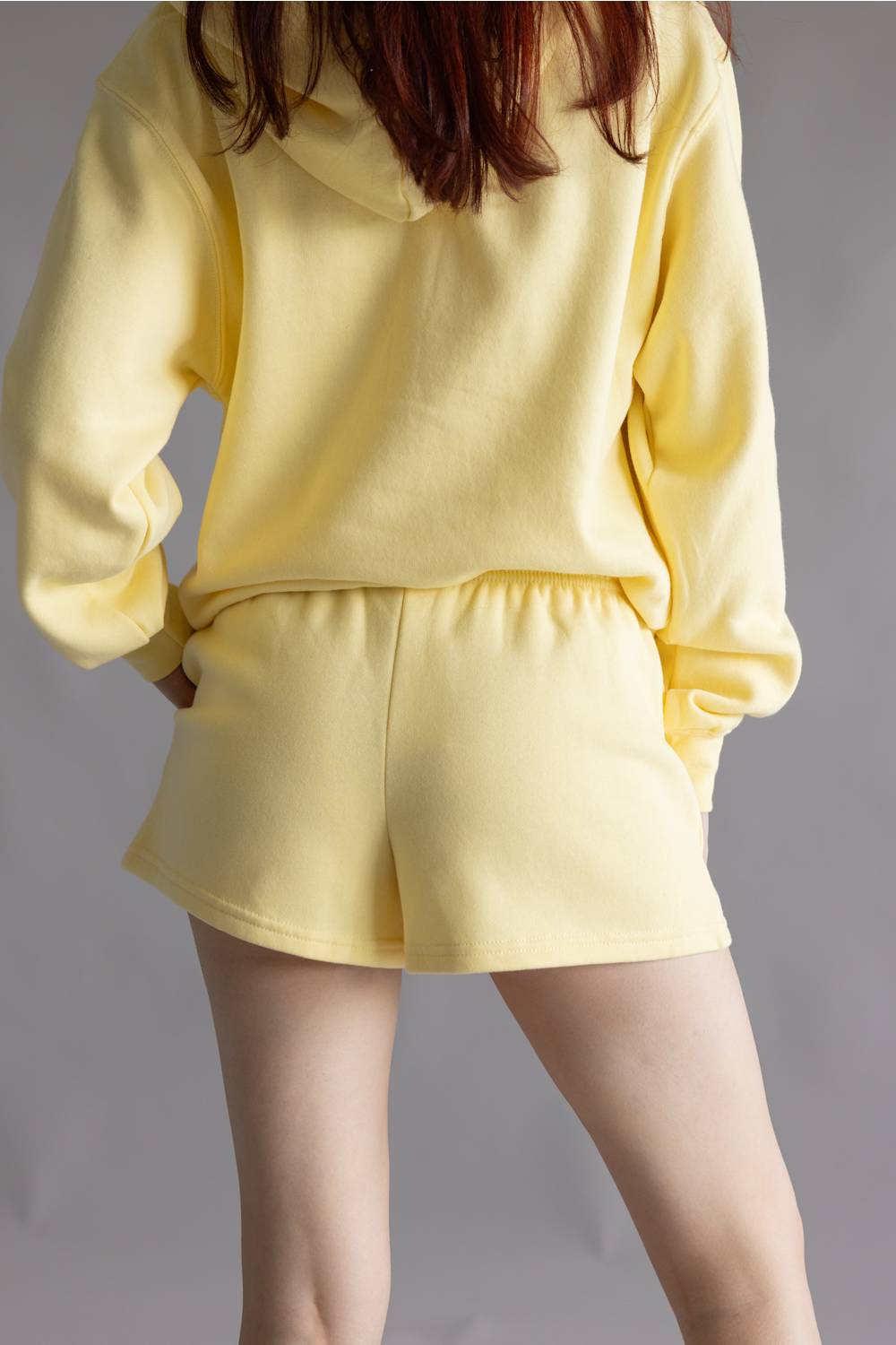 Basic Fleece Shorts for Women in Light Yellow