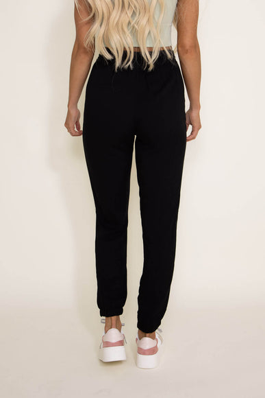Rayon Drawstring Joggers for Women in Black