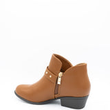 Berness Kashvi Buckle Booties for Women in Caramel Brown